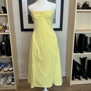 Fashion Nova Yellow Strapless Sundress Cocktail